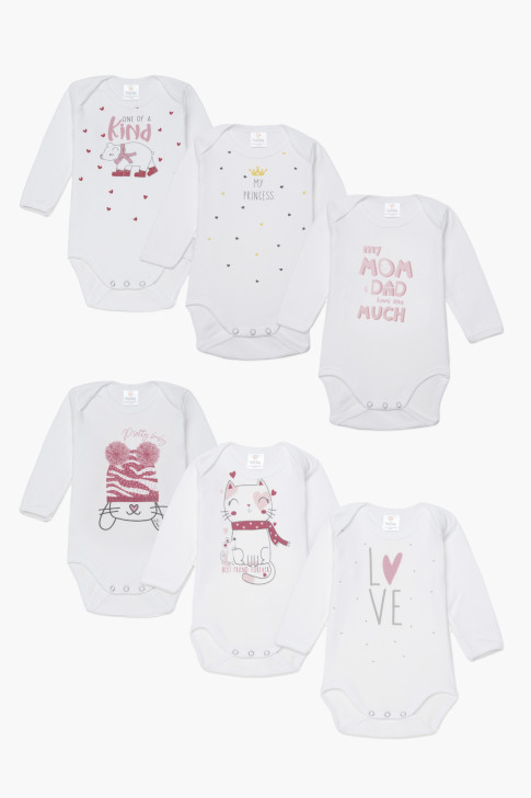 Baby leotards Long sleeves Pretty Baby Girl 6 Pack 35154