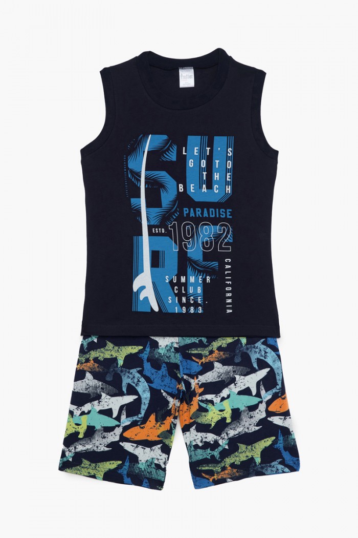 Children's pyjamas for boy Pretty Baby 63065 BLUE DROPS