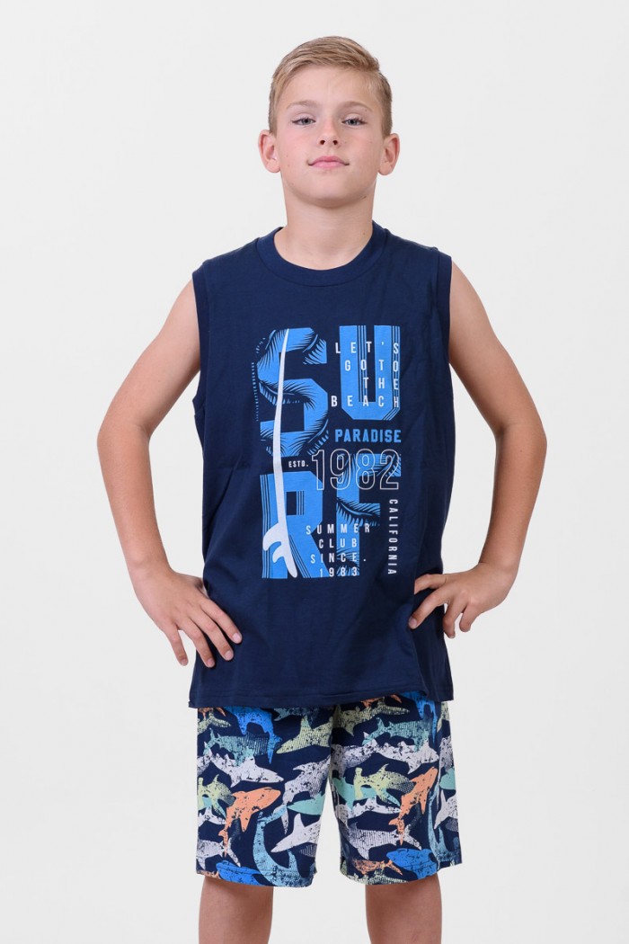 Children's pyjamas for boy Pretty Baby 63065 BLUE DROPS