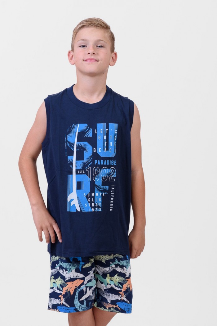 Children's pyjamas for boy Pretty Baby 63065 BLUE DROPS