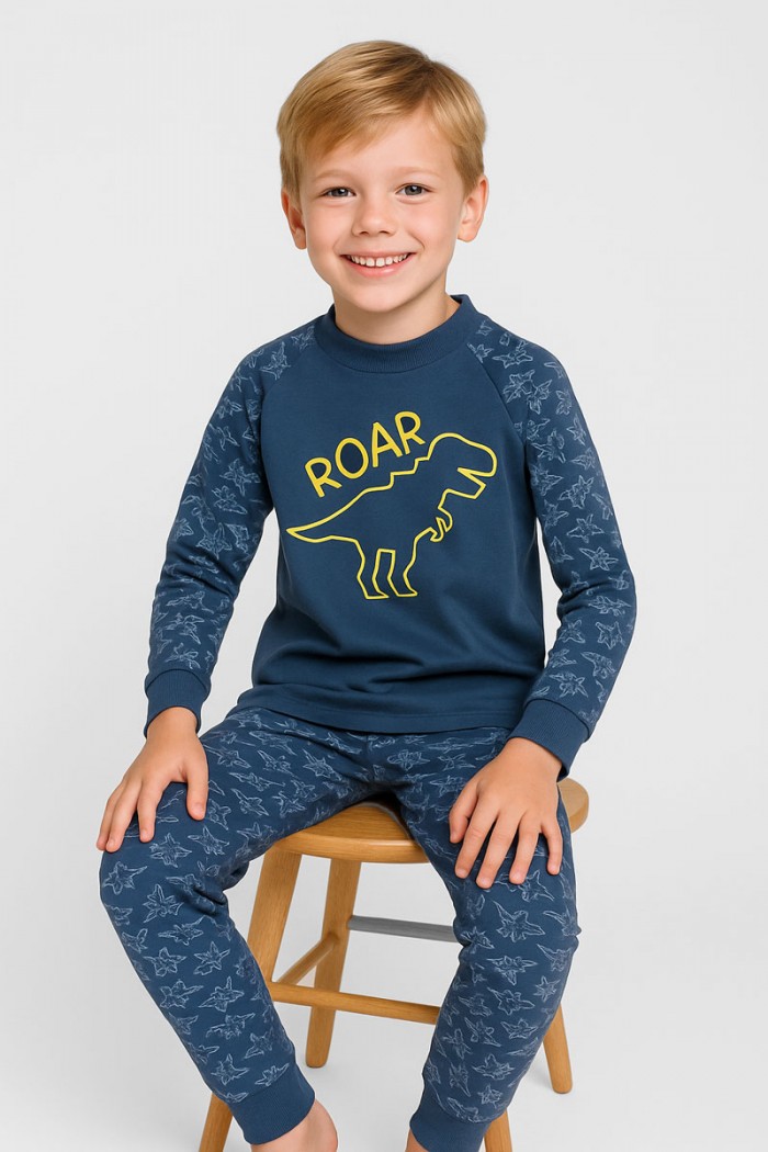 Teenage winter pajamas for boys PRETTY BABY 63813 BLUE DROPS