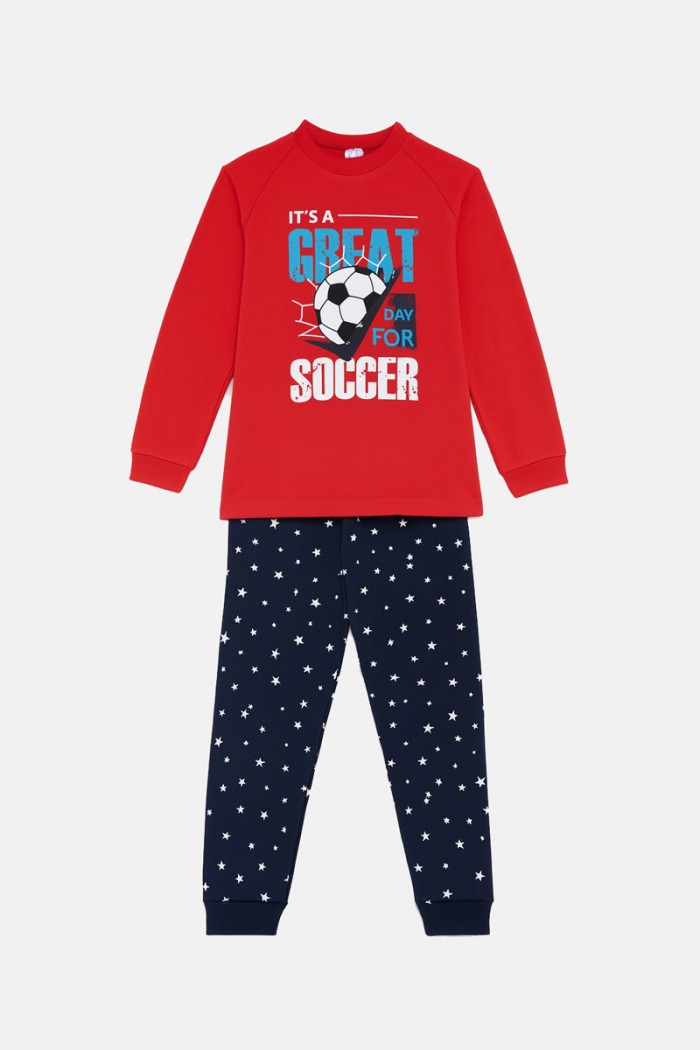 Teenage winter pajamas for boys PRETTY BABY 63823 RED