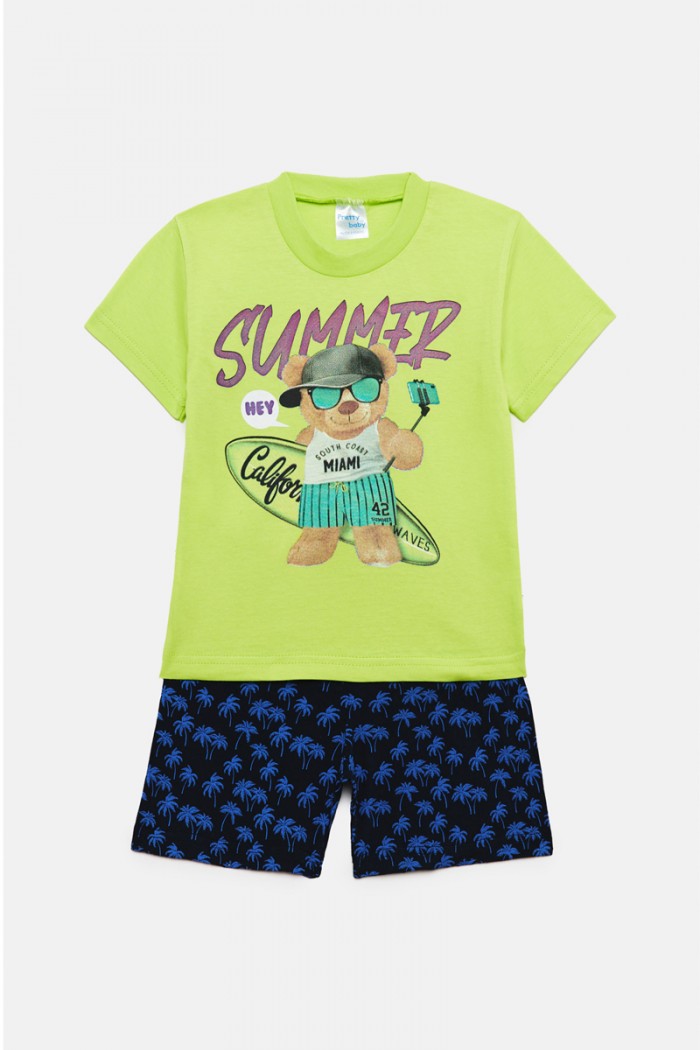 Pretty Baby Boy's Pajamas 65391 Cabbage and Blue