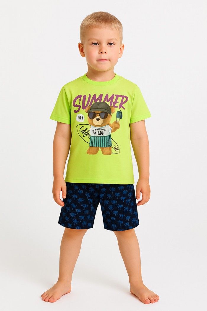 Pretty Baby Boy's Pajamas 65391 Cabbage and Blue