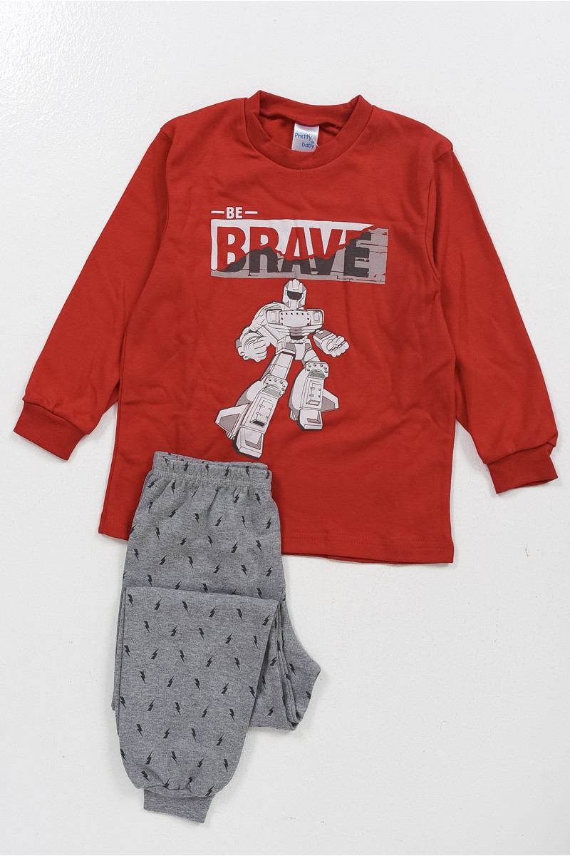 Kinderschlafanzug für Jungen PRETTY BABY 68180 ROT Kinderschlafanzug für Jungen PRETTY BABY 68180 ROT