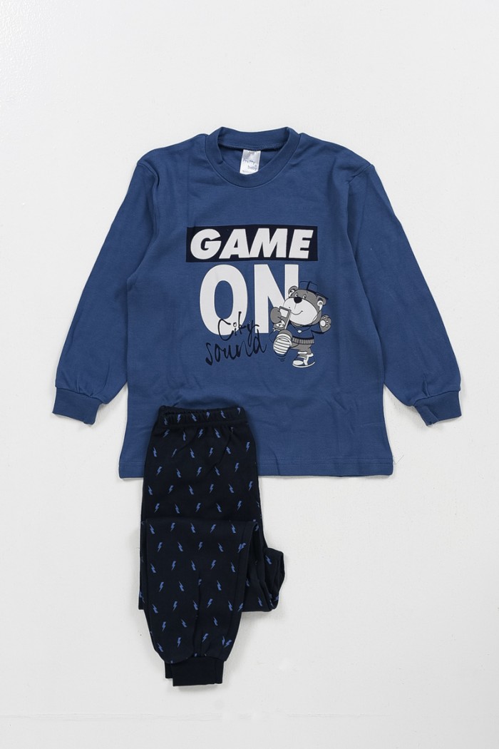 Kinderschlafanzug für Jungen PRETTY BABY 68181 BLAU