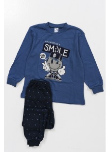 Kinderschlafanzug für Jungen PRETTY BABY 68183 BLAU Kinderschlafanzug für Jungen PRETTY BABY 68183 BLAU