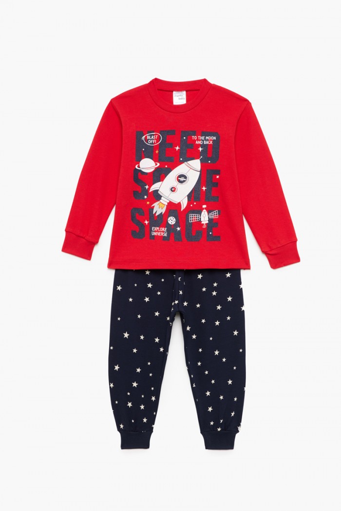 Kinderschlafanzug für Jungen PRETTY BABY 68193 Rot