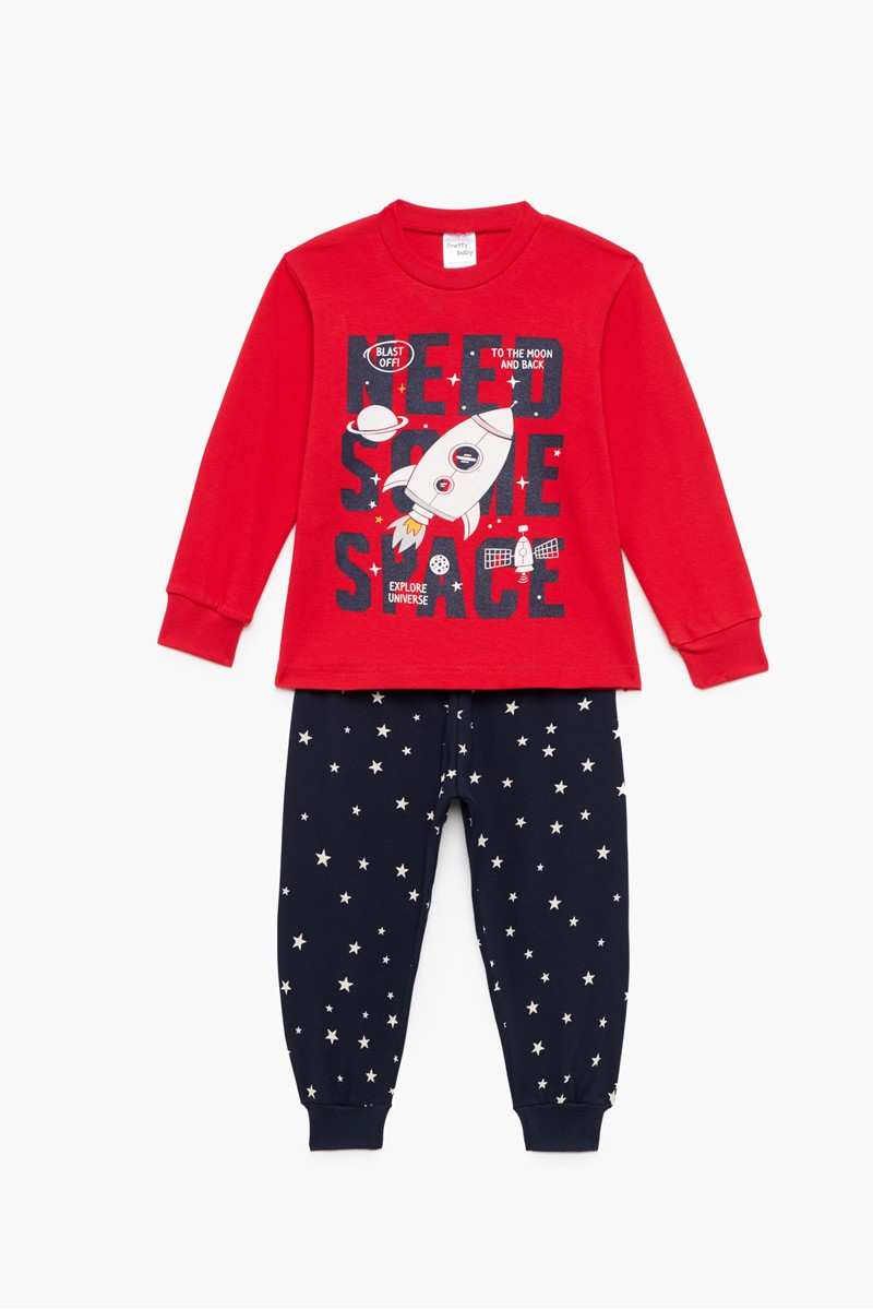 Kinderschlafanzug für Jungen PRETTY BABY 68193 Rot