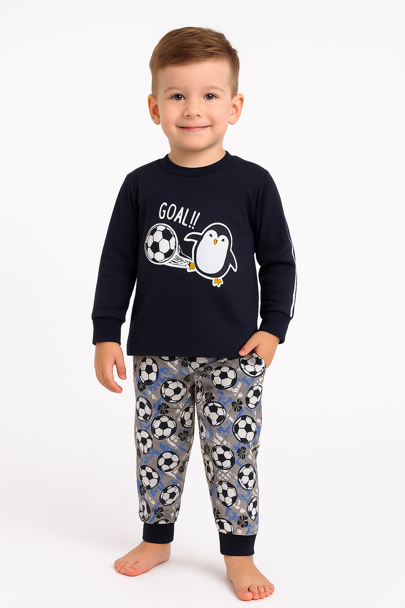Kinderschlafanzug für Jungen PRETTY BABY 68203 BLUE DROPS
