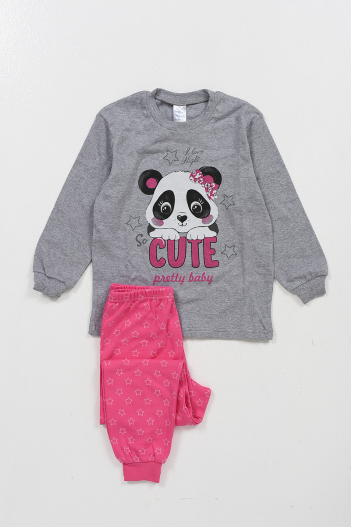 Children's pajamas for girl PRETTY BABY 69187 GREY
