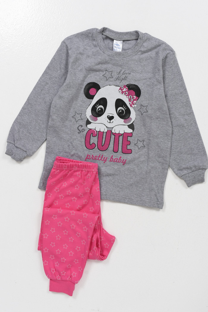 Children's pajamas for girl PRETTY BABY 69187 GREY