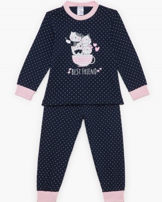 Children's pajamas for girl PRETTY BABY 69212 BLUE DROPS