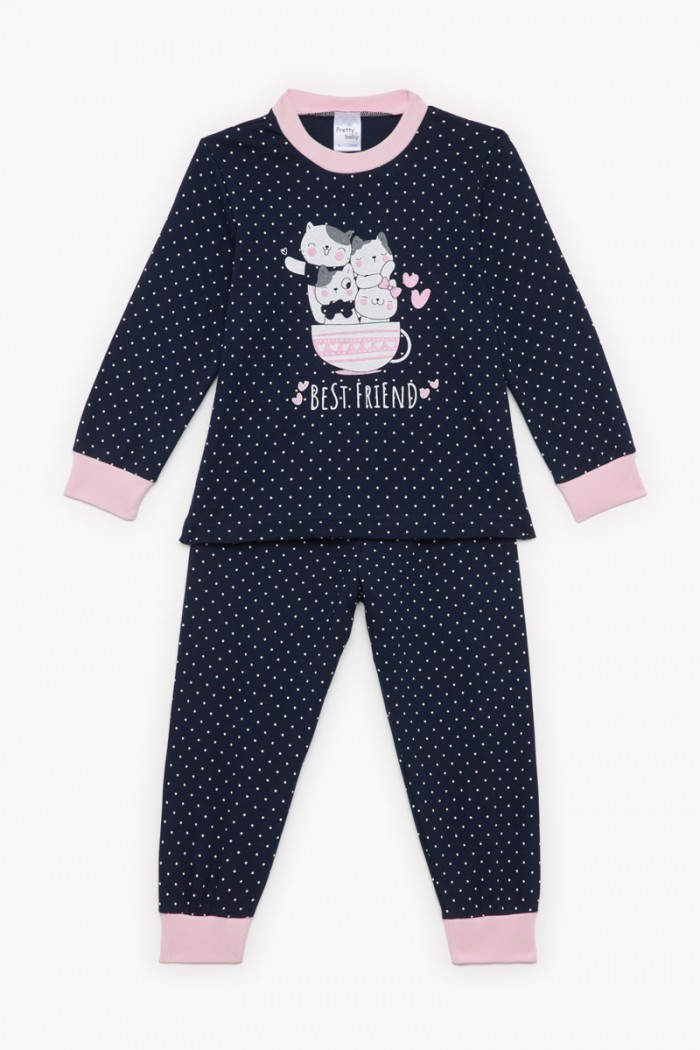 Children's pajamas for girl PRETTY BABY 69212 BLUE DROPS