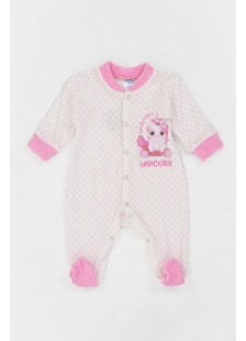 Pretty Baby Velours-Baby-Strampler für Mädchen 35773 WEISS