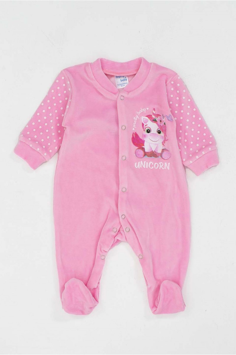 Pretty Baby Velours-Baby-Strampler für Mädchen 35773 WEISS