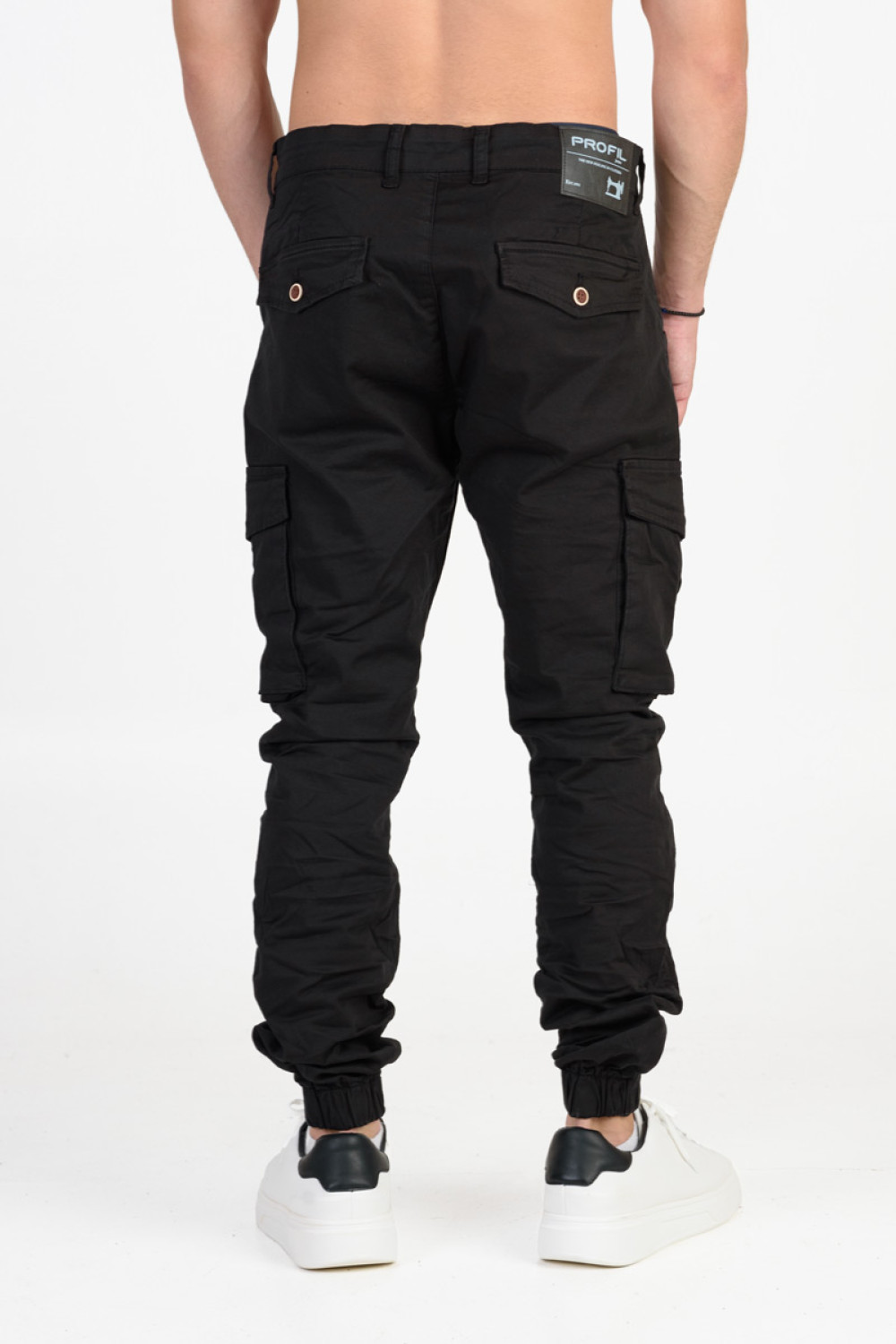 Men's Cargo PROFIL pants with elastic 380 BLACK