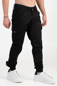 Men's Cargo PROFIL pants with elastic 380 BLACK