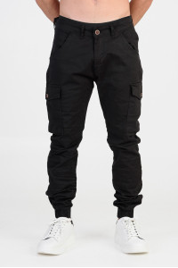 Men's Cargo PROFIL pants with elastic 380 BLACK