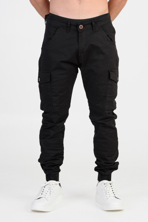 Men's Cargo PROFIL pants with elastic 380 BLACK