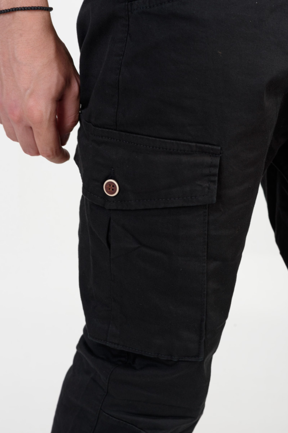 Men's Cargo PROFIL pants with elastic 380 BLACK