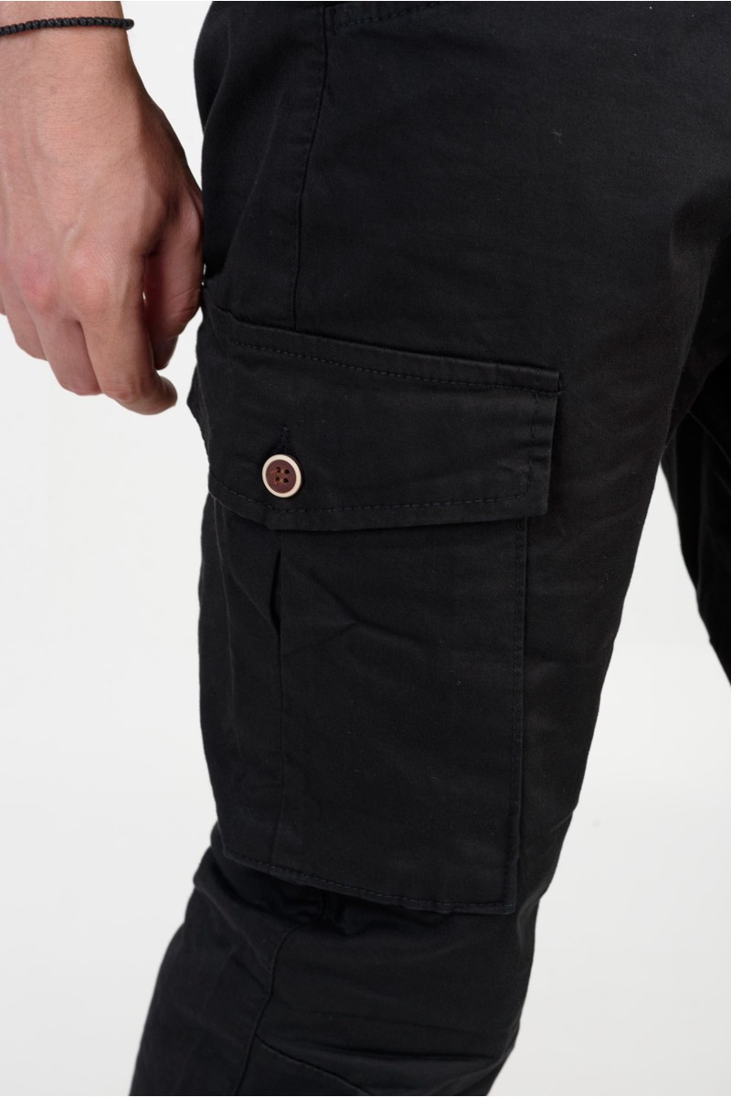 Men's Cargo PROFIL pants with elastic 380 BLACK Men's Cargo PROFIL pants with elastic 380 BLACK