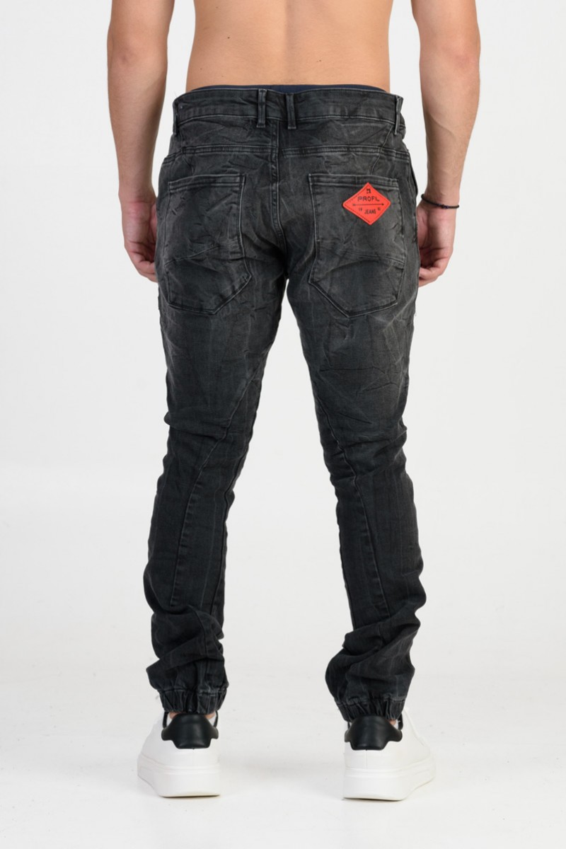 Men's jeans PROFIL with elastic 600 BLACK