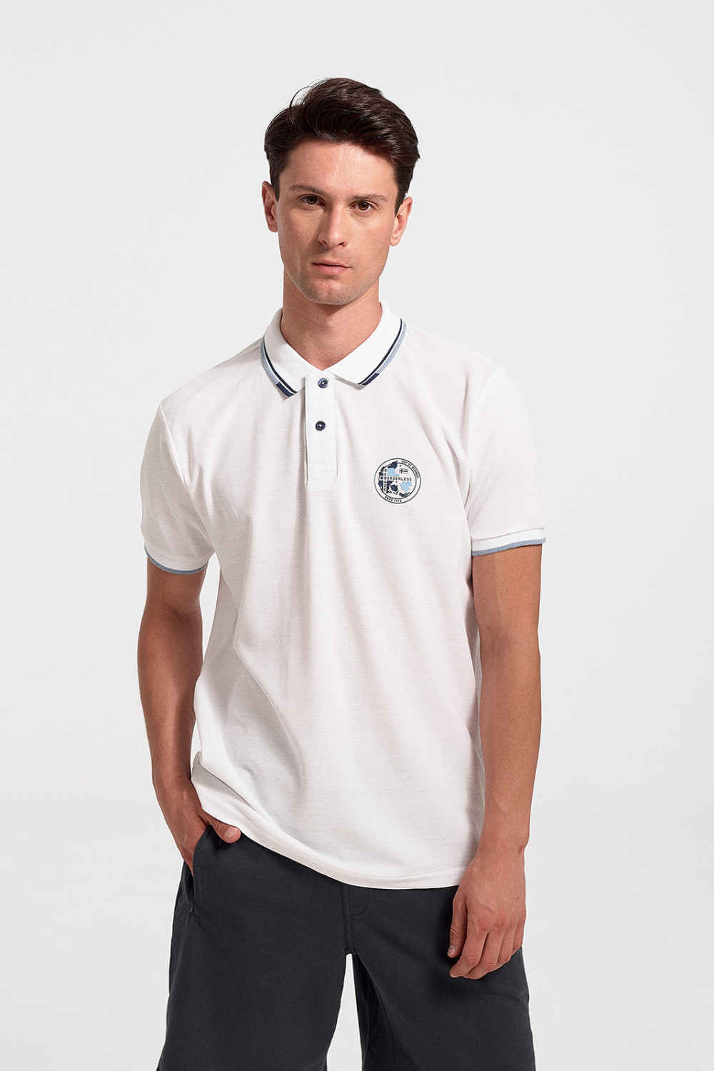 Men's Polo Shirt Pique REBASE RGS 35S WHITE