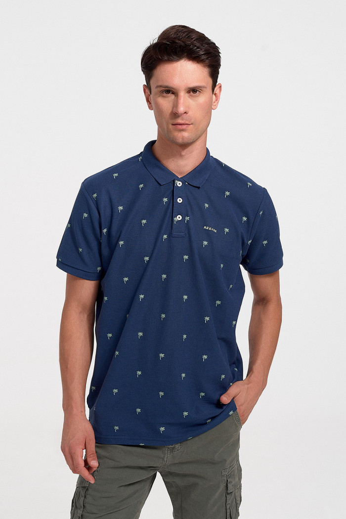 Men's Polo Shirt Pique REBASE RPS 284S NAVY