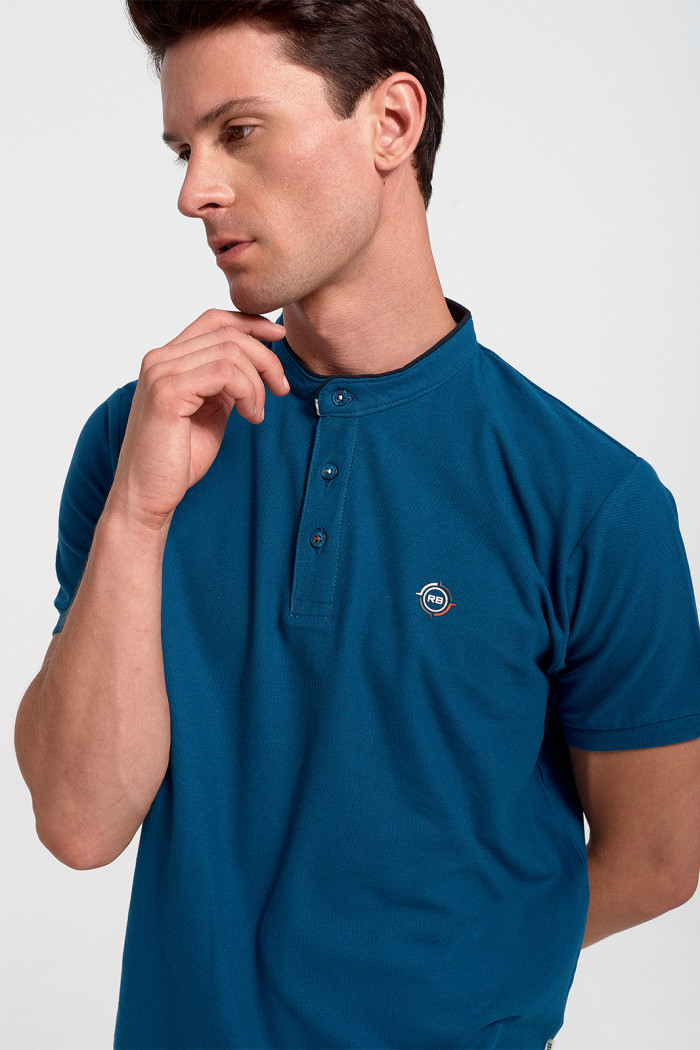 Men's Polo Shirt Pique REBASE RPS 277S PETROLE