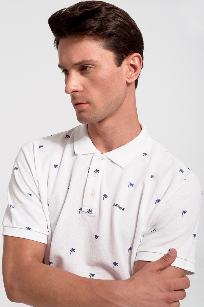 Men's Polo Shirt Pique REBASE RPS 284S WHITE