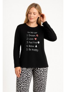 DAMEN PYJAMA LEOPARD HOSE ENTSPANNEN 3225019 DAMEN PYJAMA LEOPARD HOSE ENTSPANNEN 3225019