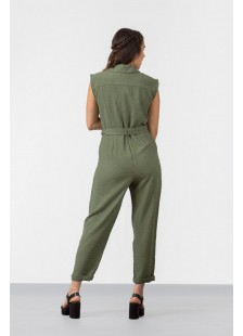 Leinen-Overall mit Kragen SIMPLE FASHION 24-645