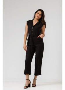 Leinen-Overall mit Kragen SIMPLE FASHION 24-645