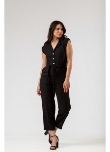 Leinen-Overall mit Kragen SIMPLE FASHION 24-645