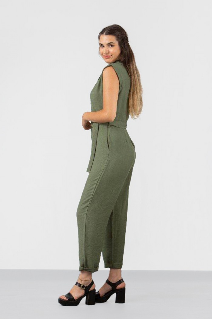 Leinen-Overall mit Kragen SIMPLE FASHION 24-645