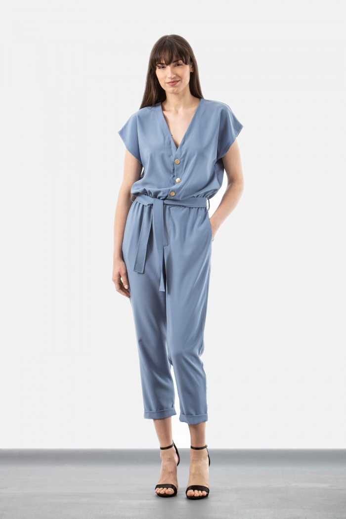 SIMPLE Jumpsuit aus Crêpe mit Knöpfen 607
