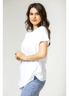 Baumwoll-Knotenbluse für Damen SIMPLE FASHION 24-145