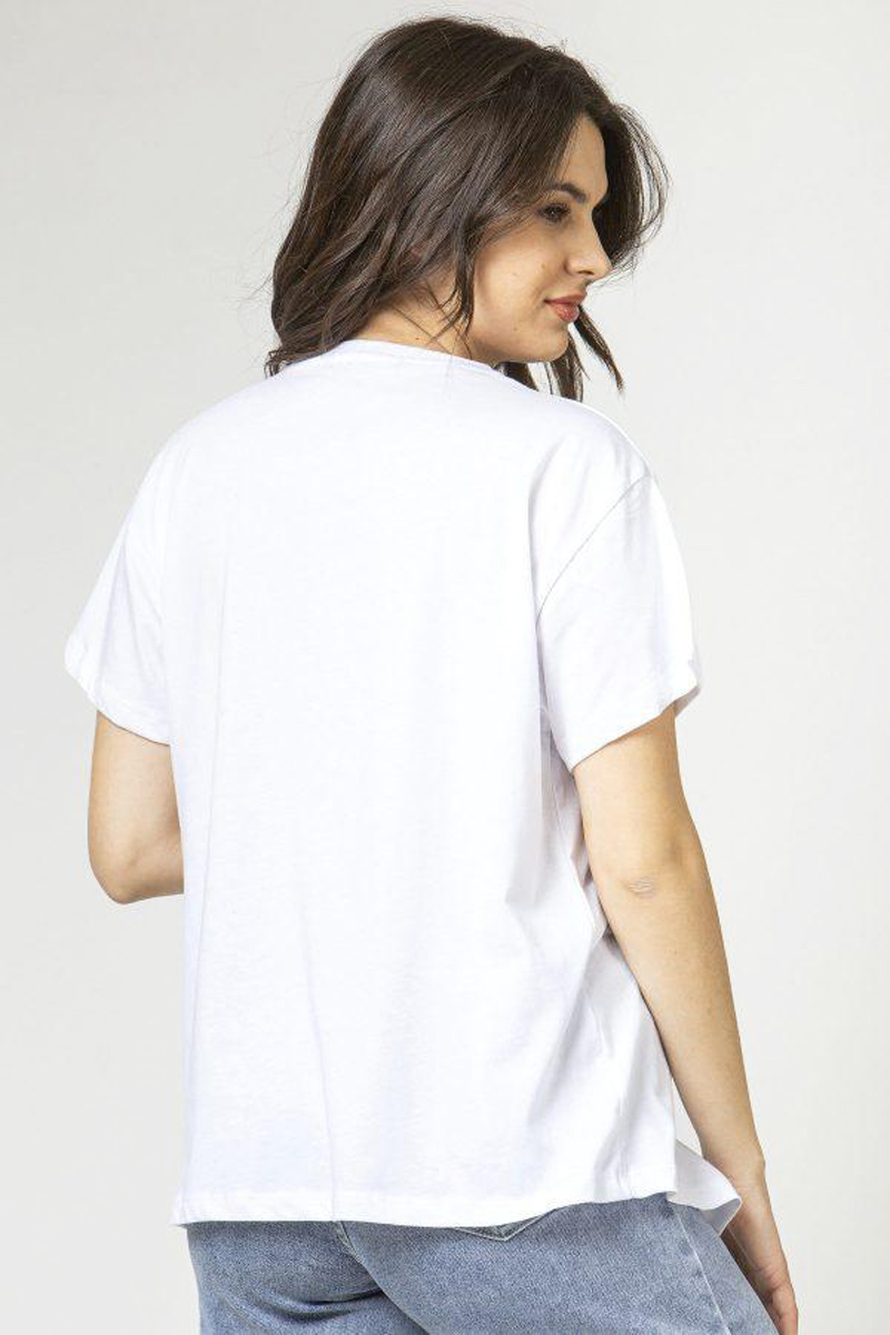 Baumwoll-Knotenbluse für Damen SIMPLE FASHION 24-145