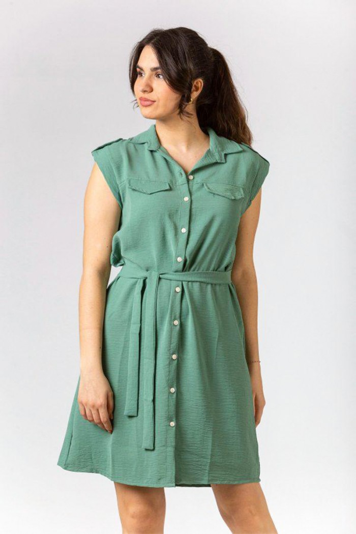 Halbärmelloses Kleid SIMPLE FASHION 24-210