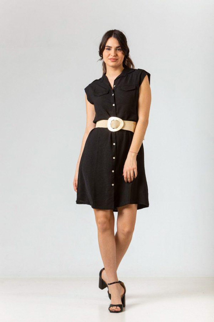 Halbärmelloses Kleid SIMPLE FASHION 24-210