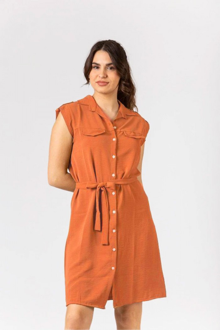 Halbärmelloses Kleid SIMPLE FASHION 24-210