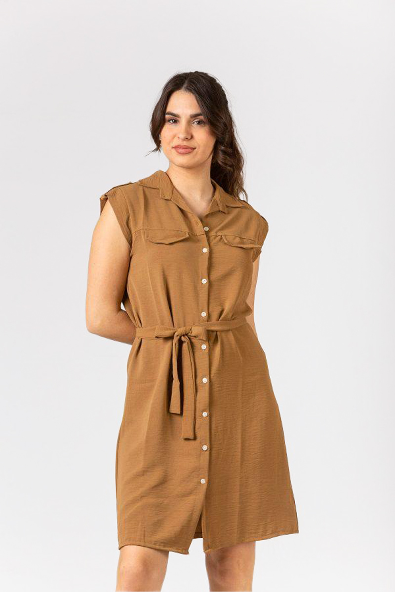 Halbärmelloses Kleid SIMPLE FASHION 24-210