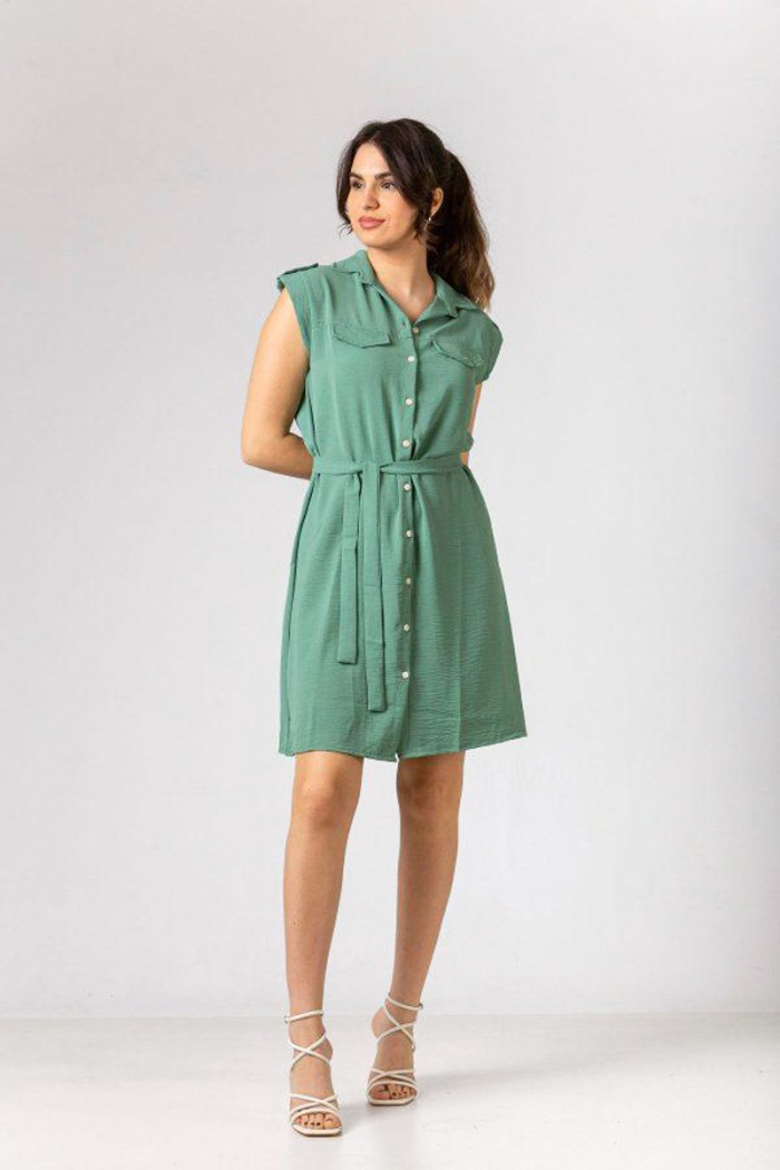 Halbärmelloses Kleid SIMPLE FASHION 24-210