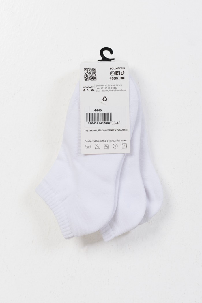 Short Sports Socks SOCKING 3 Pack WHITE BLACK 4445