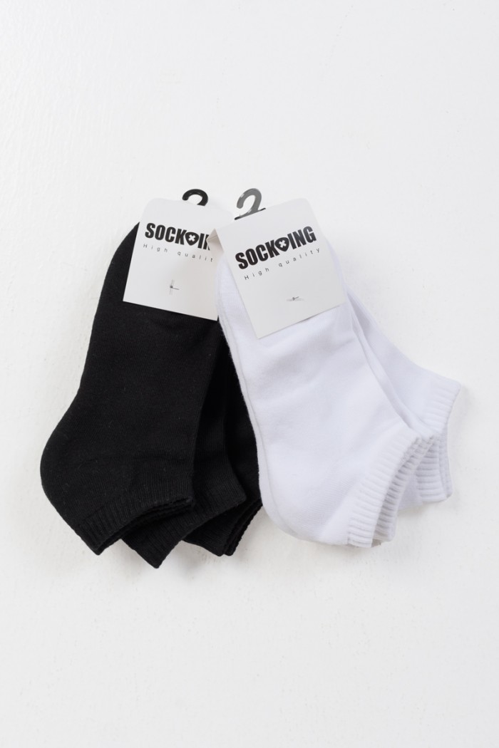 Short Sports Socks SOCKING 3 Pack WHITE BLACK 4445