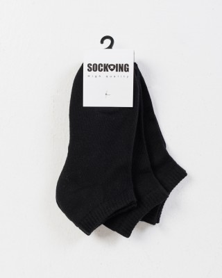 Short Sports Socks SOCKING 3 Pack WHITE BLACK 4445