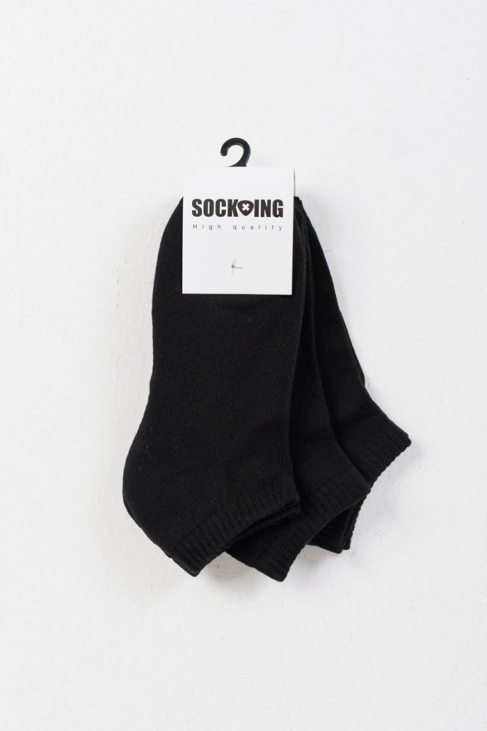 Short Sports Socks SOCKING 3 Pack WHITE BLACK 4445