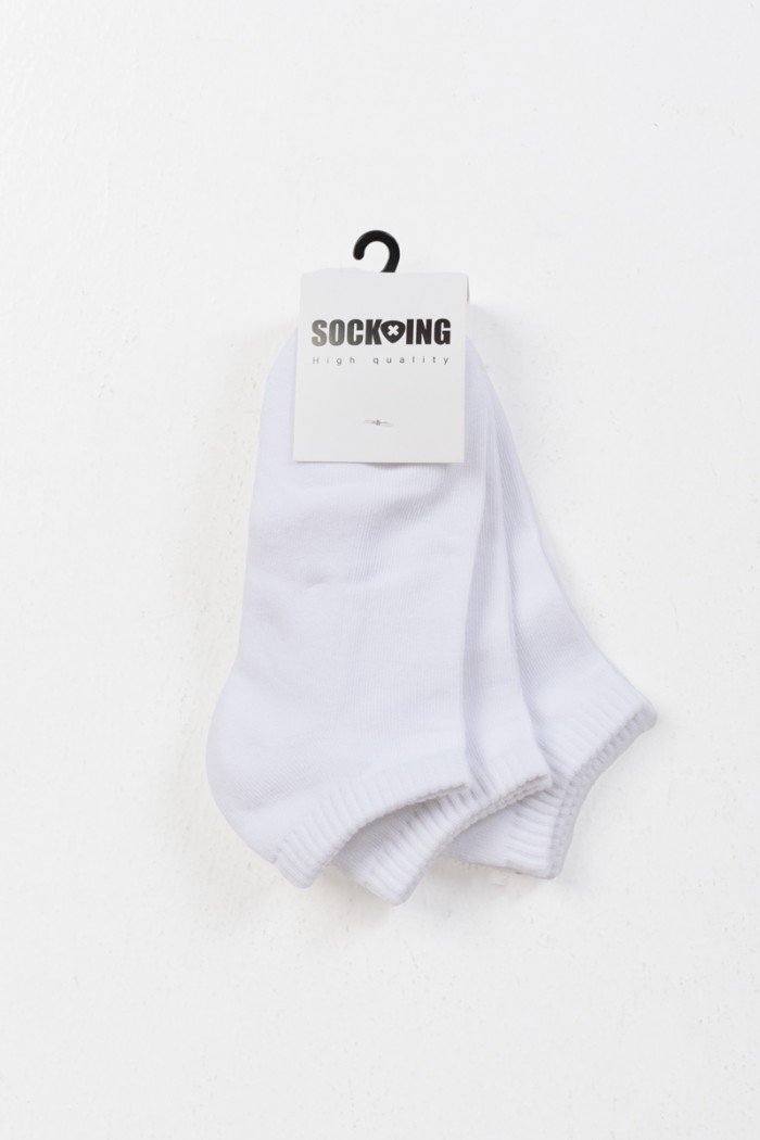 Short Sports Socks SOCKING 3 Pack WHITE BLACK 4445