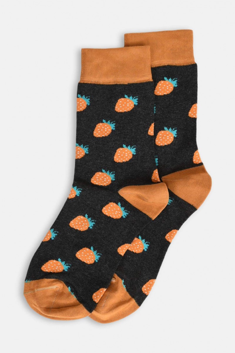 UNISEX Socks SOCKING Orange Strawberries